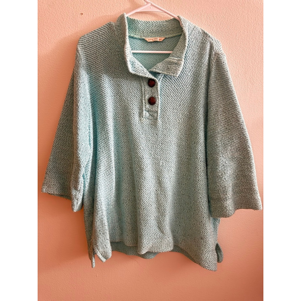 Women's Soft Surroundings Light Blue Flowy Sweater L